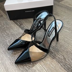 NINE WEST Women's Floria Pump Black Patent 6